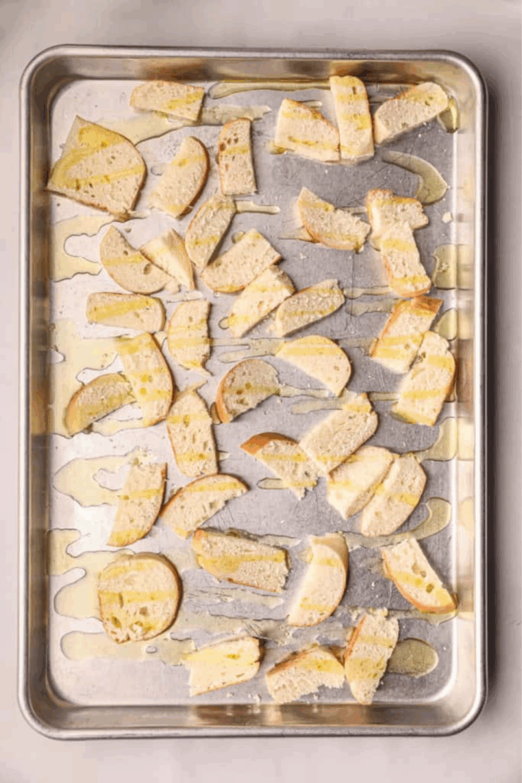 Add seasonings to the bagels cut.