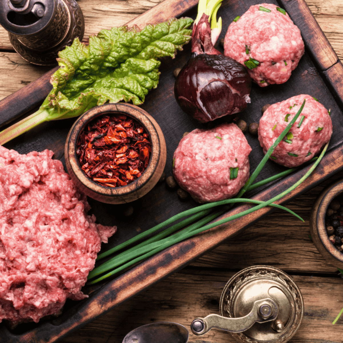 Ingredients needed for Easy Air Fryer Meat Pies on kitchen table.