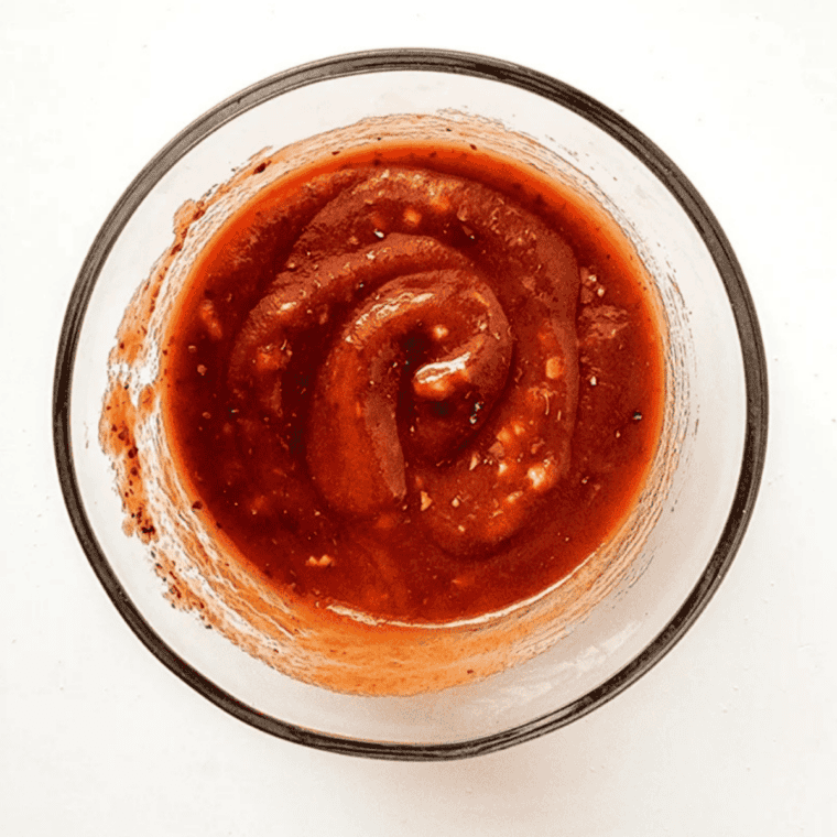 Adjusting pizza sauce consistency by adding small amounts of water for a pourable texture.