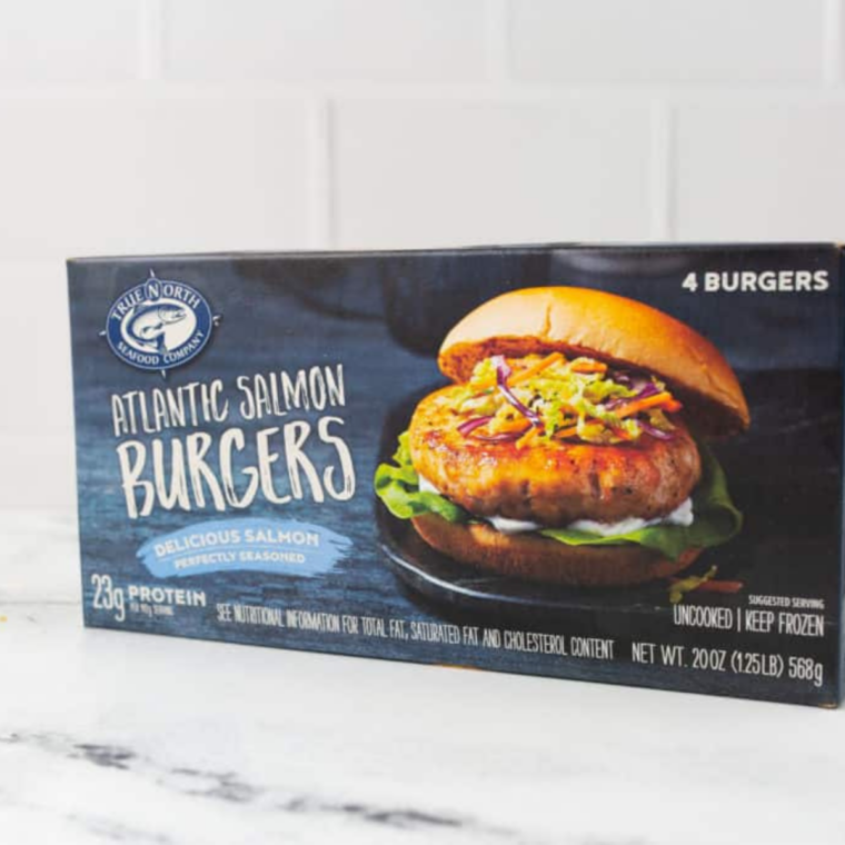 Ingredients needed for Air Fryer Frozen Salmon Patties &mdash; Crispy, Golden & Ready in 12 Minutes (No Thawing!) on kitchen table.