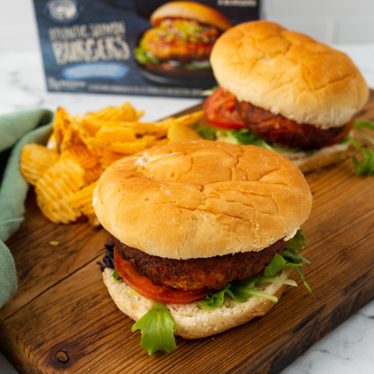 Air fryer frozen salmon patties cooked from frozen until crispy golden outside and flaky tender inside ready in 12 minutes for quick easy meal