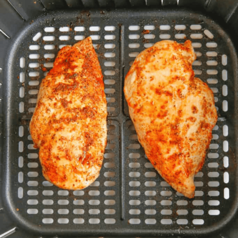 Cook the chicken for the sandwich in the air fryer basket.
