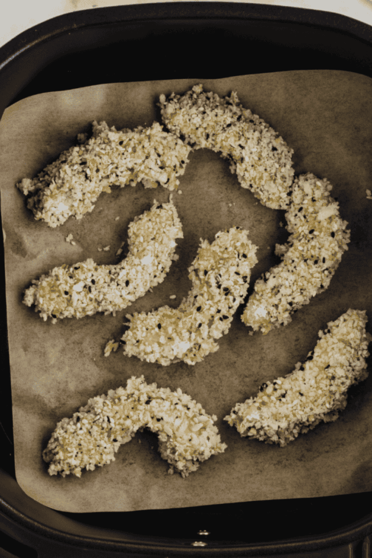 crispy golden air fryer everything bagel avocado fries served with dipping sauce