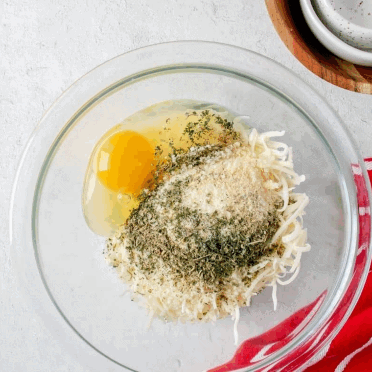 In a small mixing bowl, mix the garlic bread toppings.