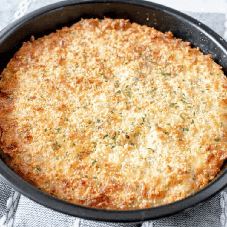 golden brown keto garlic cheese bread with melted cheese fresh from the air fryer