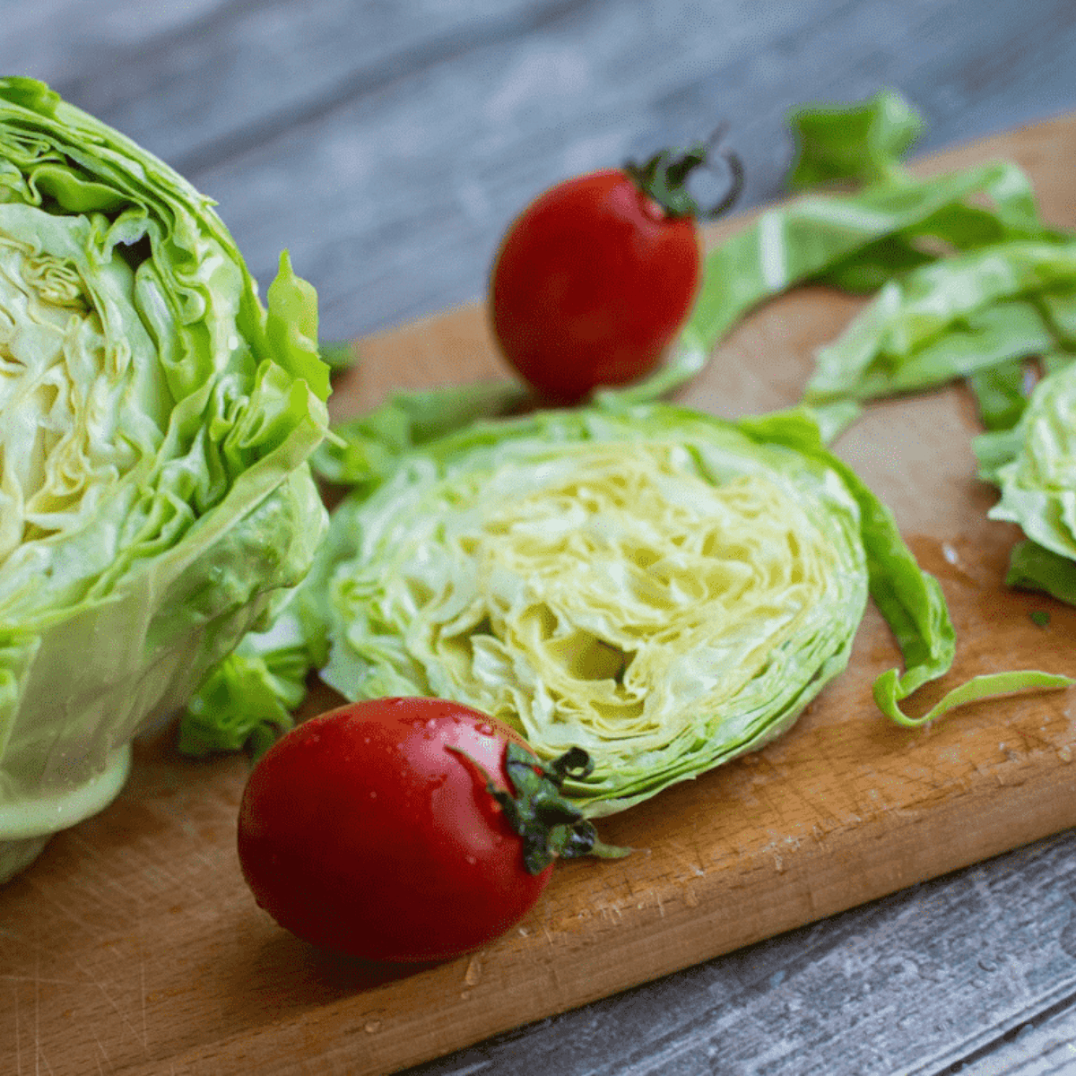 Ingredients needed for Easy Air Fryer Loaded Cabbage Steaks on kitchen table.