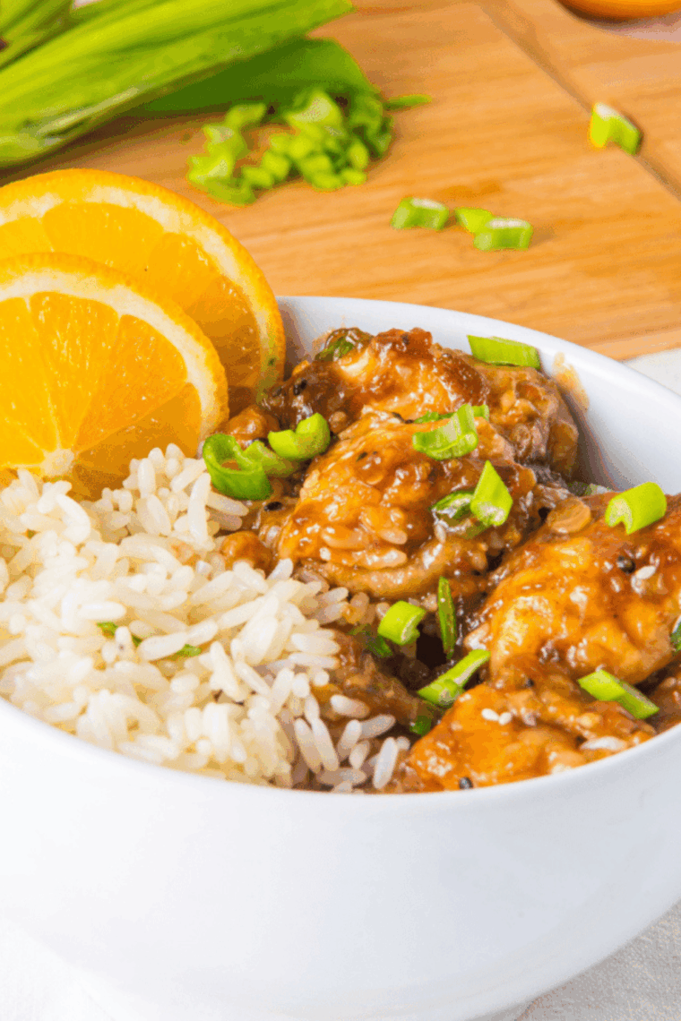 Easy Air Fryer PF Chang&rsquo;s Orange Chicken with crispy chicken coated in sweet orange sauce