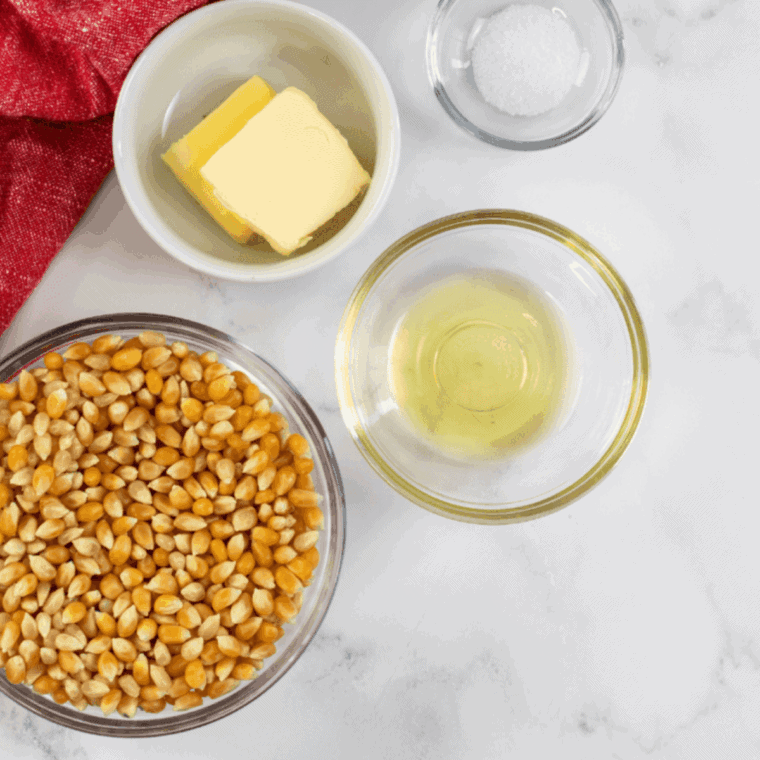 Ingredients needed for Easy Blackstone Popcorn Recipe