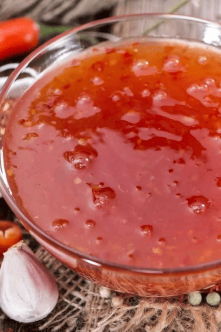 Side of Copycat Bonefish Grill Bang Bang Shrimp sauce on the side.