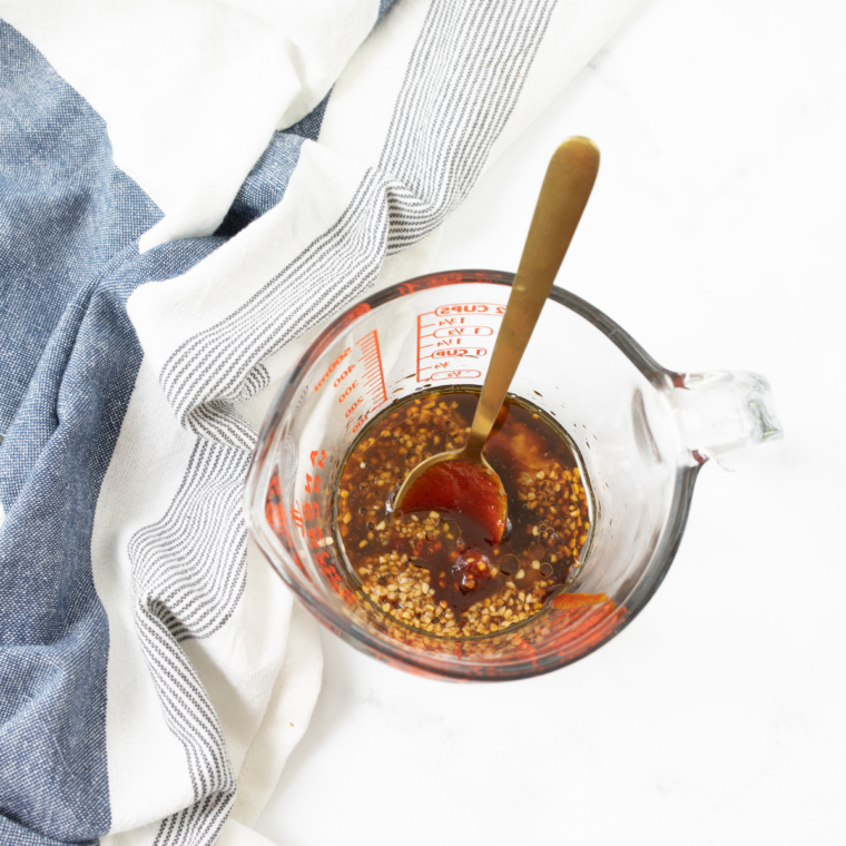 Raw flank steak removed from marinade and patted dry with paper towels before cooking.