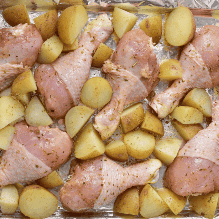 Mix all of the ingredients together and place them in the air fryer basket.