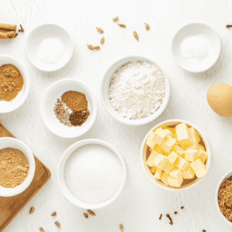 Ingredients needed for Taylor Swift&rsquo;s Chai Sugar Cookies (Taylor&rsquo;s Version) &ndash; Air Fryer Recipe on kitchen table.