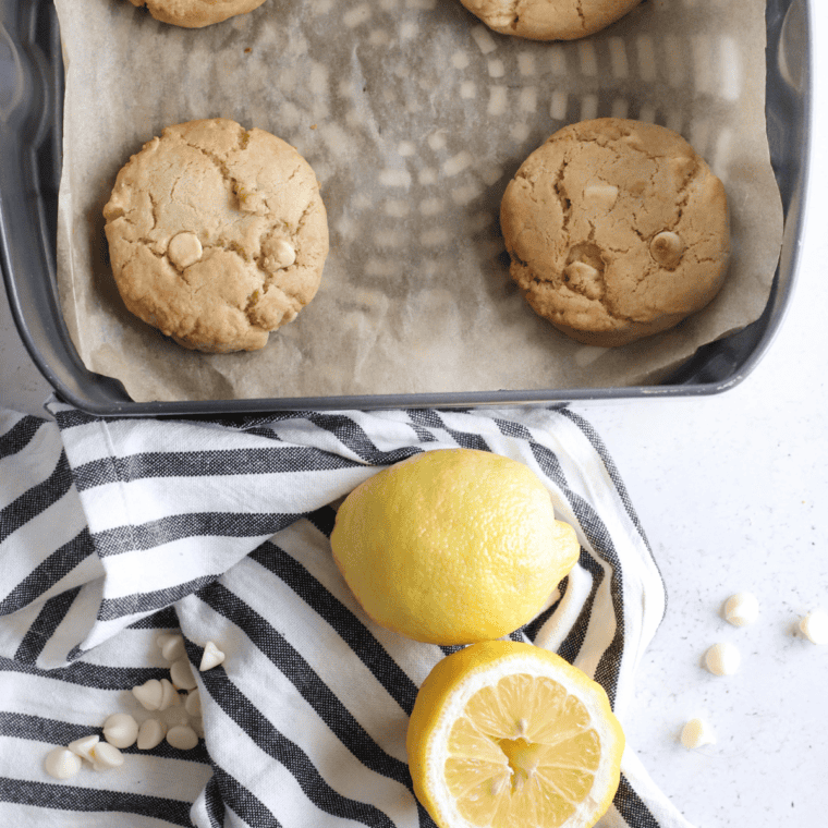 Three-ingredient Air Fryer Cake Mix Cookies cooling on a wire rack, golden and soft
