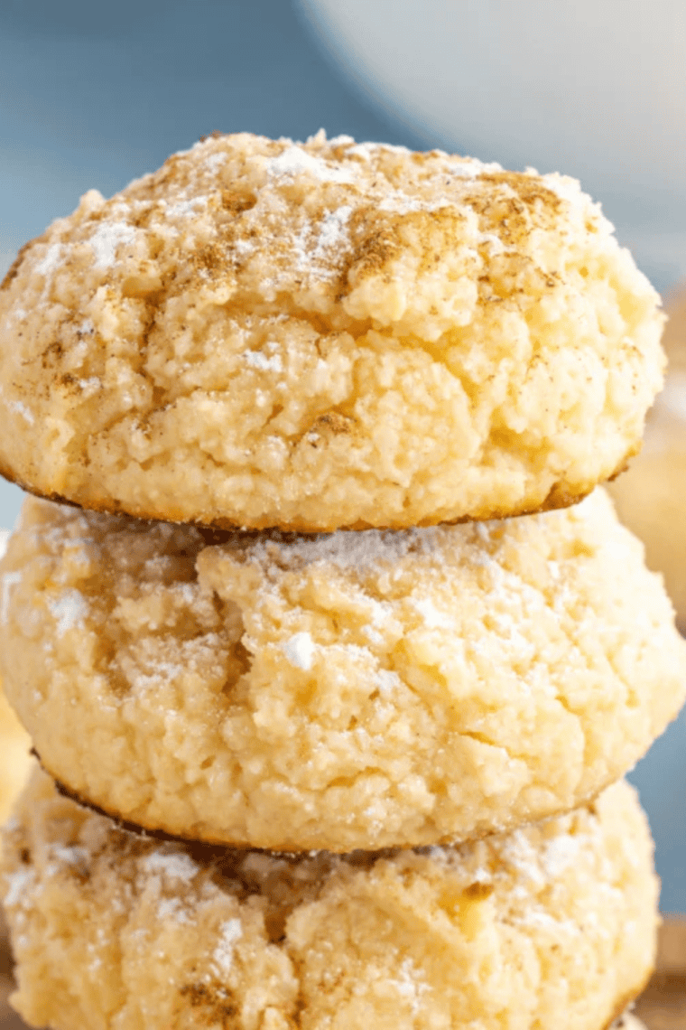 Golden, soft keto cream cheese cookies fresh from the air fryer, low-carb and fluffy.
