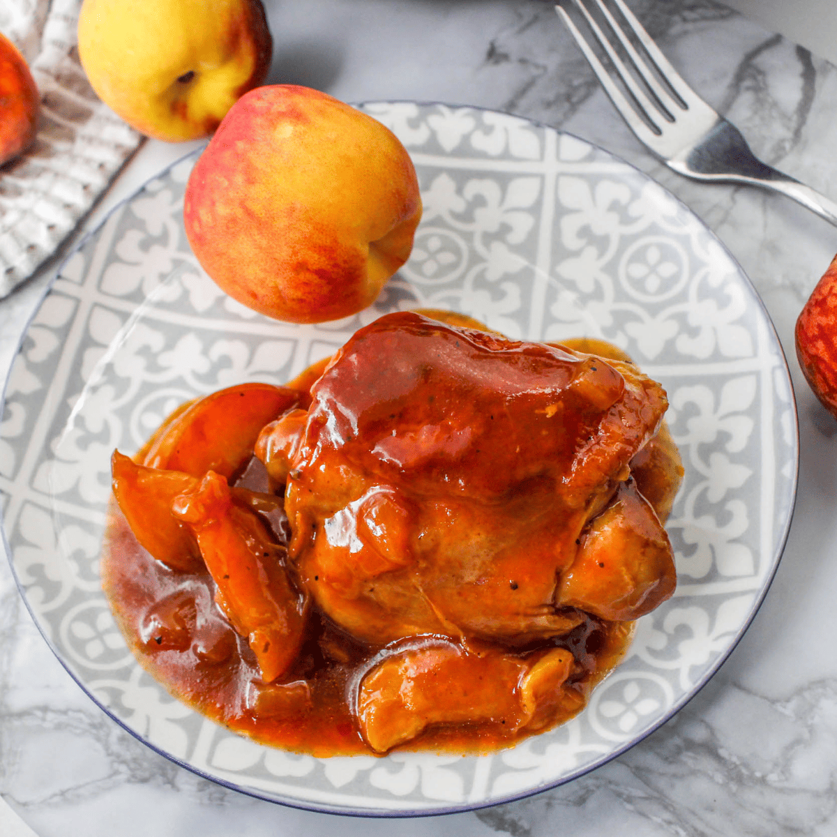 Air Fryer Peach Chicken Thighs