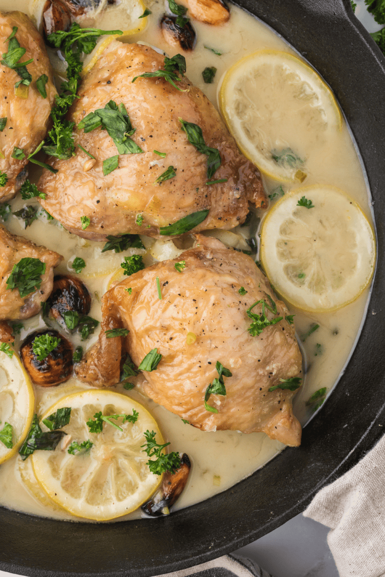 Juicy chicken thighs with crispy skin fresh from Ninja Foodi Grill.