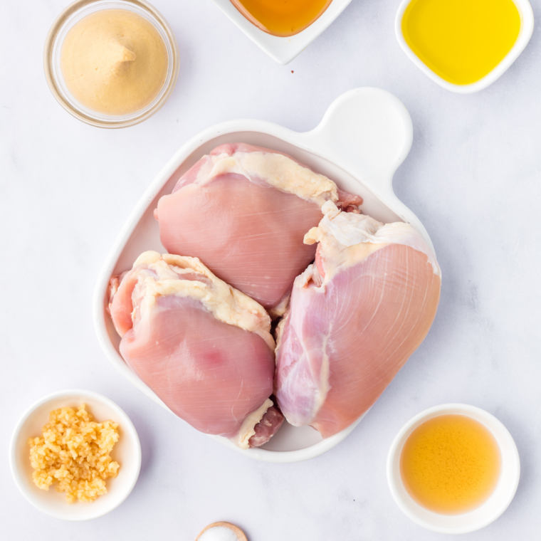 Ingredients for copycat Trader Joe's Carolina Gold BBQ sauce laid out on a counter