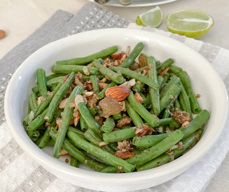 Air Fryer Green Beans Almondine
