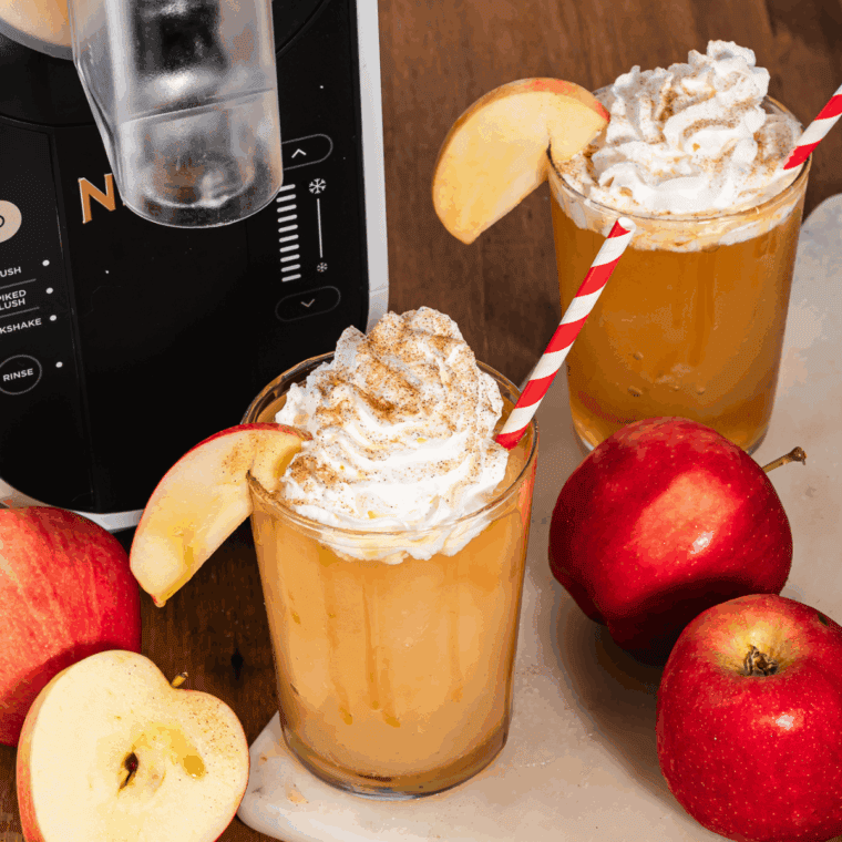 Cool off with this Easy Ninja Creami Apple Cider Slush! This refreshing fall drink blends sweet apple cider into a frosty, icy treat that’s perfect for cozy autumn days or holiday gatherings.