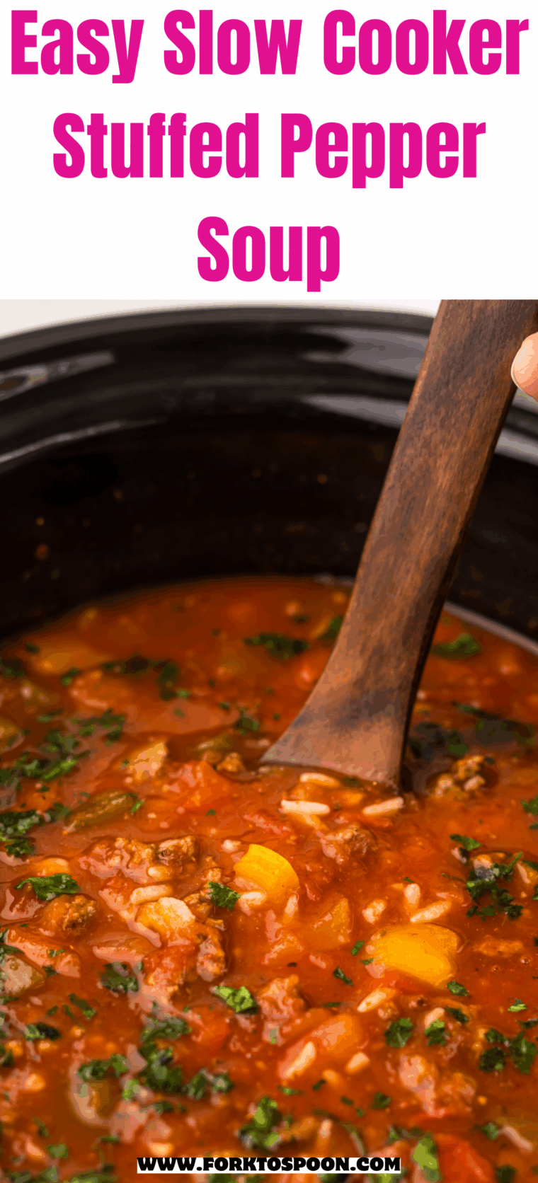 Easy Slow Cooker Stuffed Pepper Soup