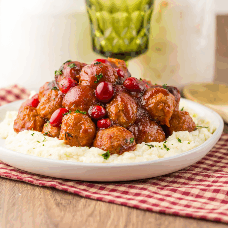 Slow Cooker Christmas Cranberry Meatballs