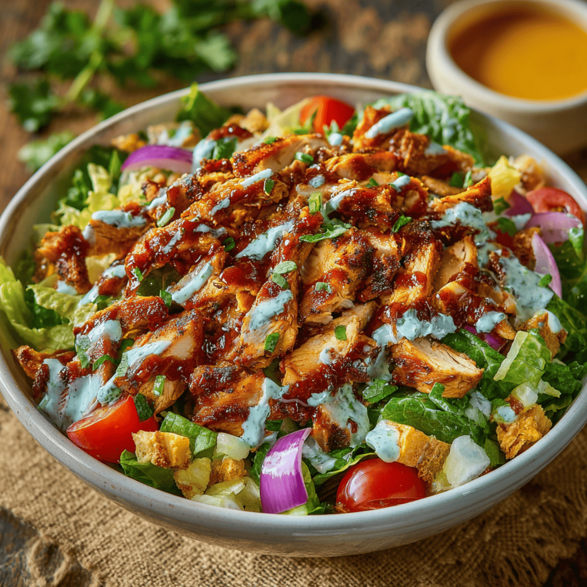 Air Fryer BBQ Chicken Salad