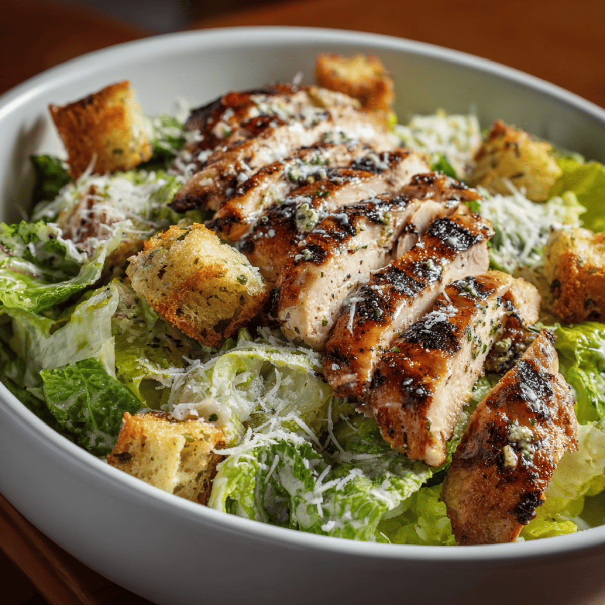 Air Fryer Grilled Chicken Caesar Salad