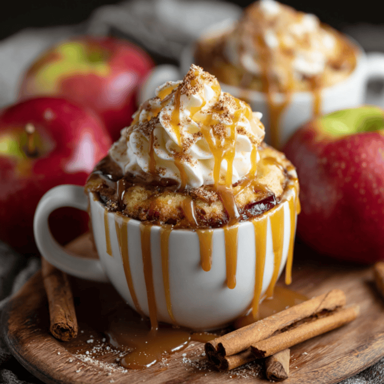 Easy Salted Caramel Apple Mug Cake