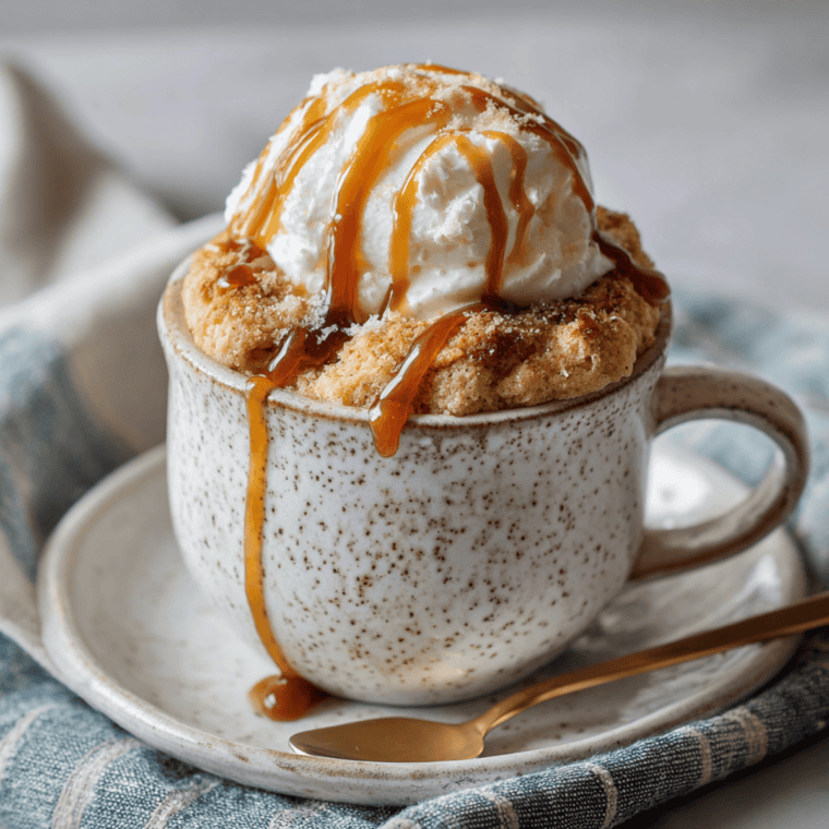 Easy Air Fryer Apple Pie Mug Cake