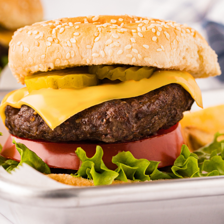Copycat Steak 'n Shake steakburger served with crispy fries