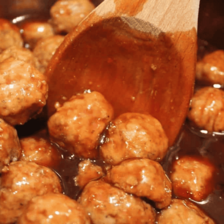 Cranberry chili meatballs in the removable pot of a Ninja HyperHeat pressure cooker