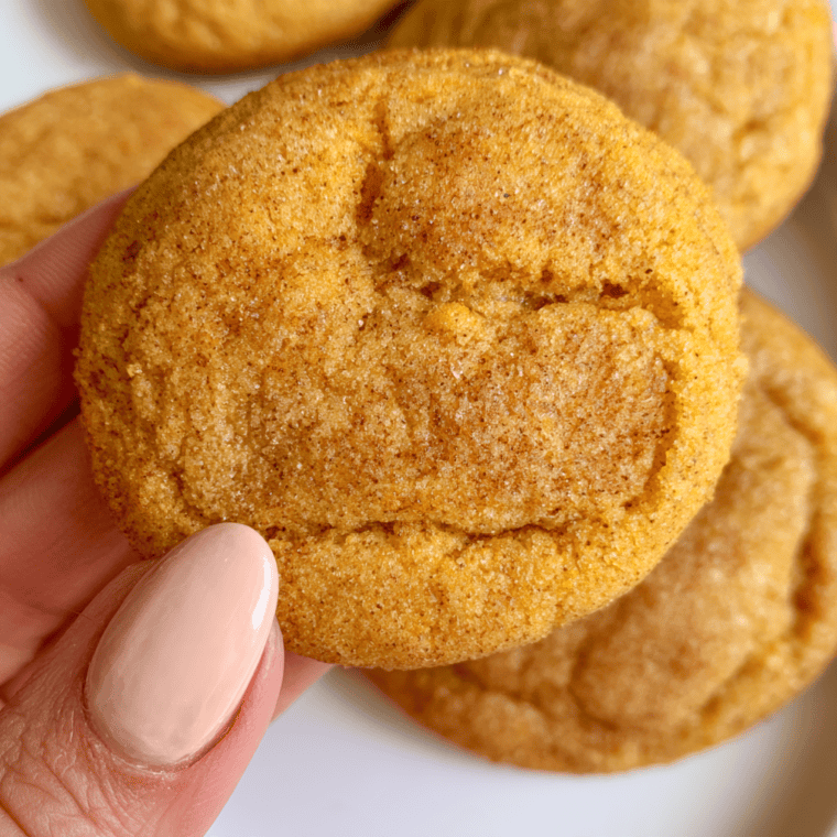 Soft air fryer snickerdoodle cookies with crackly cinnamon sugar tops