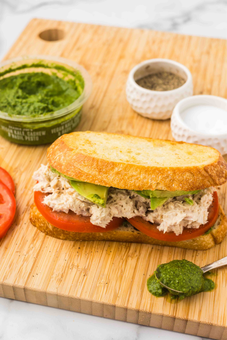 Golden tuna melt with melted cheese made from copycat Jimmy John's tuna salad