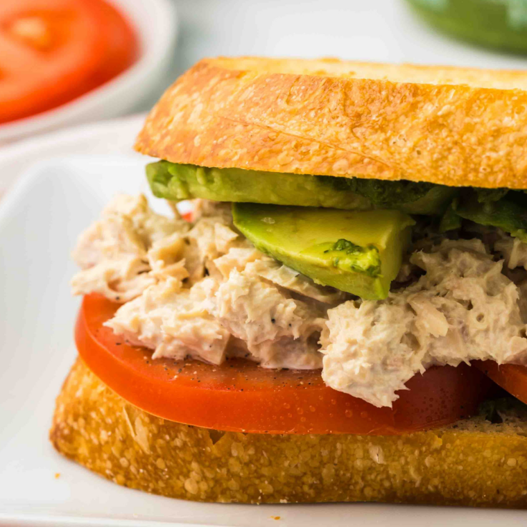 Golden tuna melt with melted cheese made from copycat Jimmy John's tuna salad
