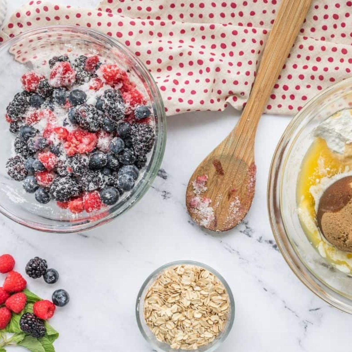 Air Fryer Triple Berry Cobbler