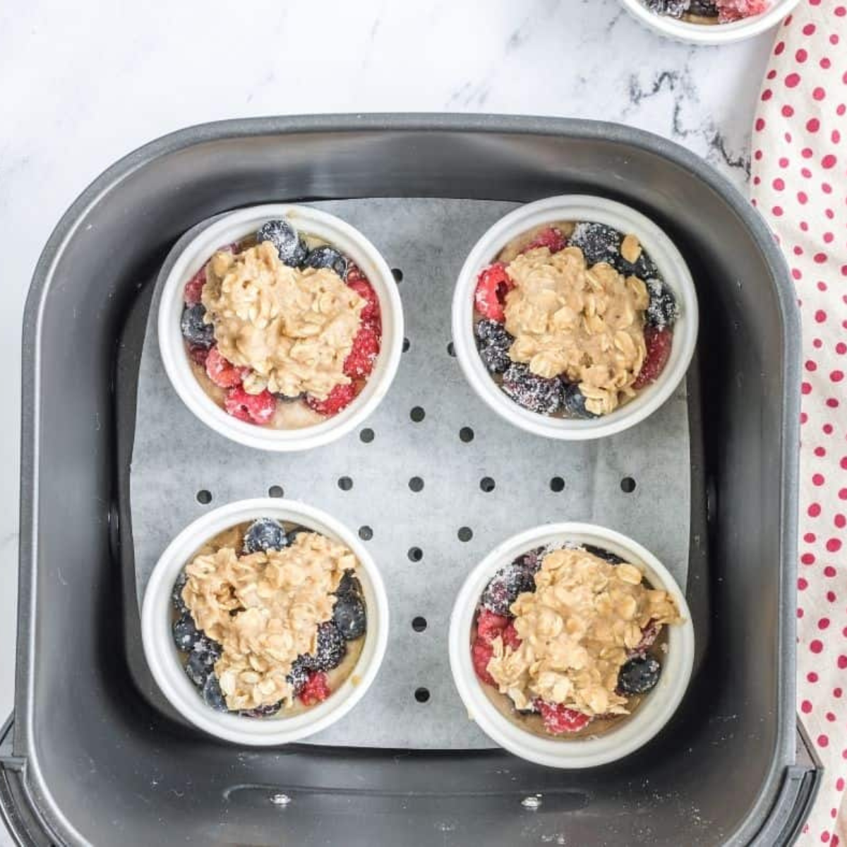 Air Fryer Triple Berry Cobbler