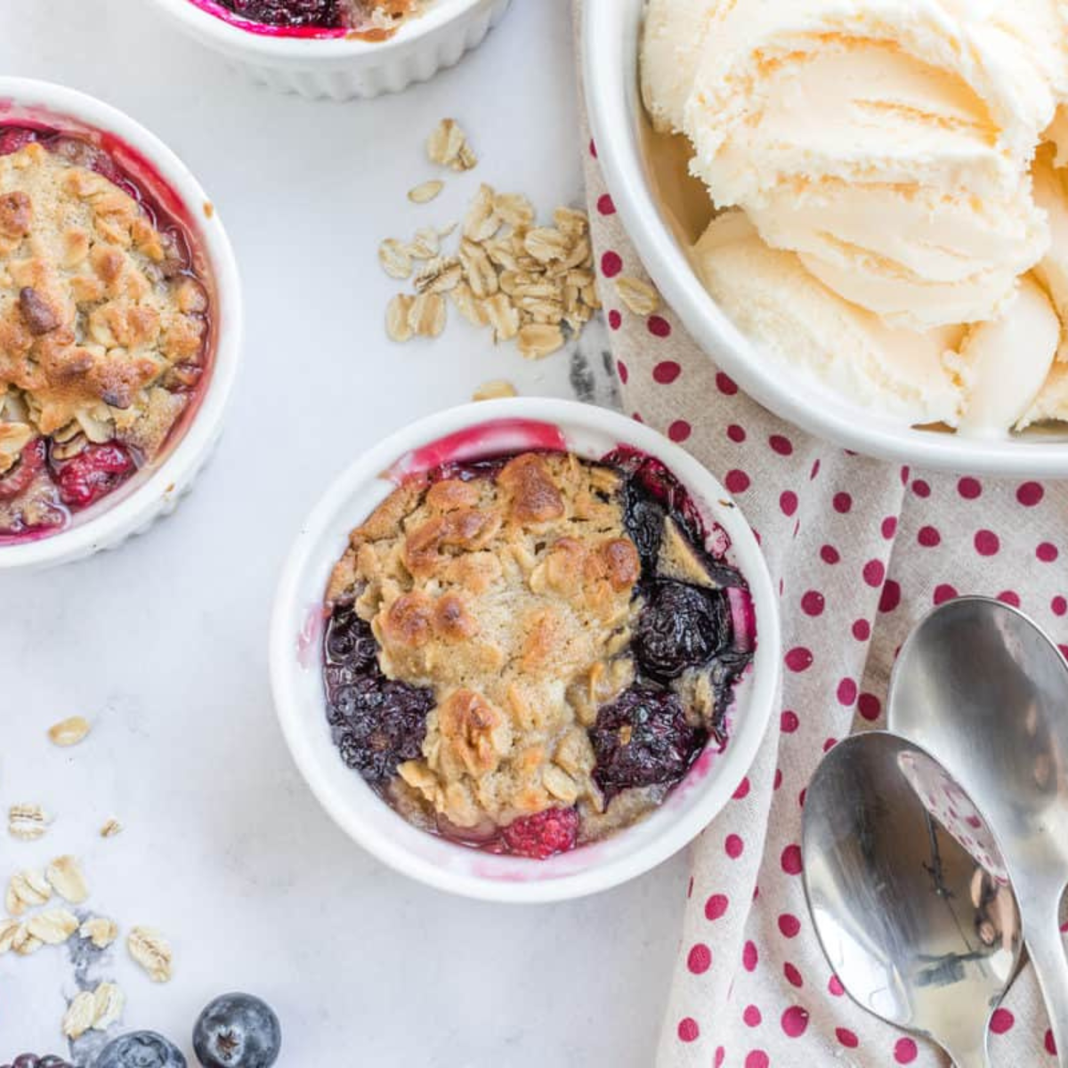 Air Fryer Triple Berry Cobbler