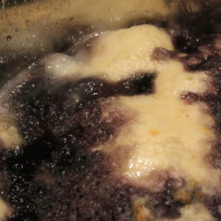 Finished Instant Pot Blueberry Cobbler, warm and ready to serve"