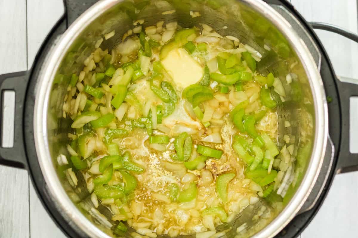 Celery and Butter in Instant Pot Sauting