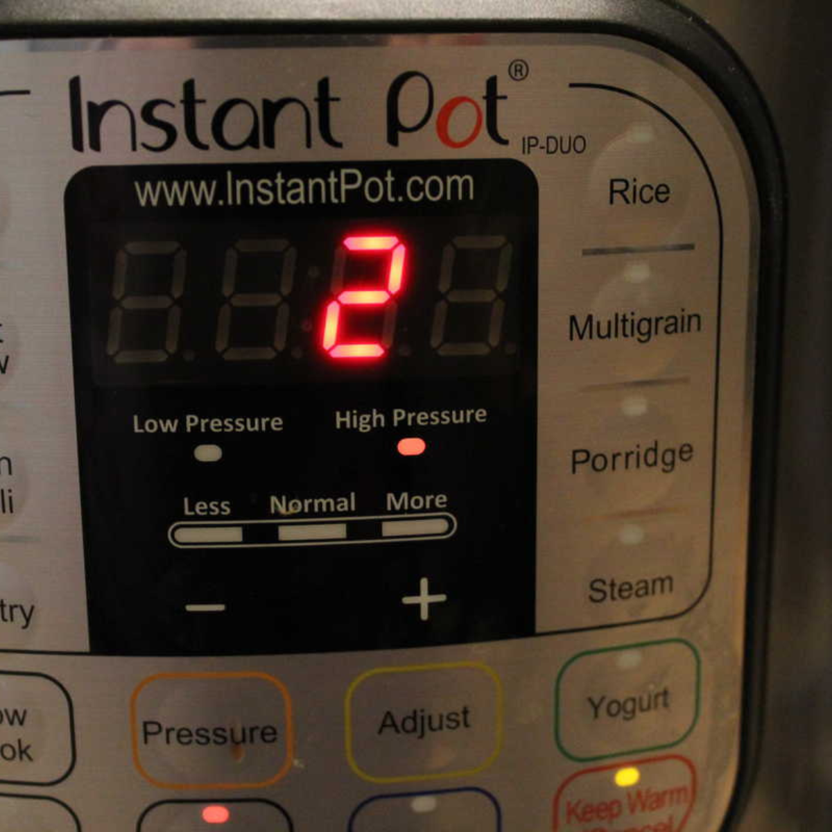 Set the cooking time on your Instant Pot.