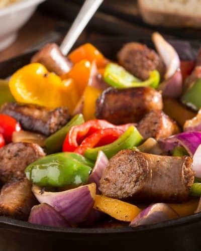 Air Fryer Sausage, Peppers, and Onions