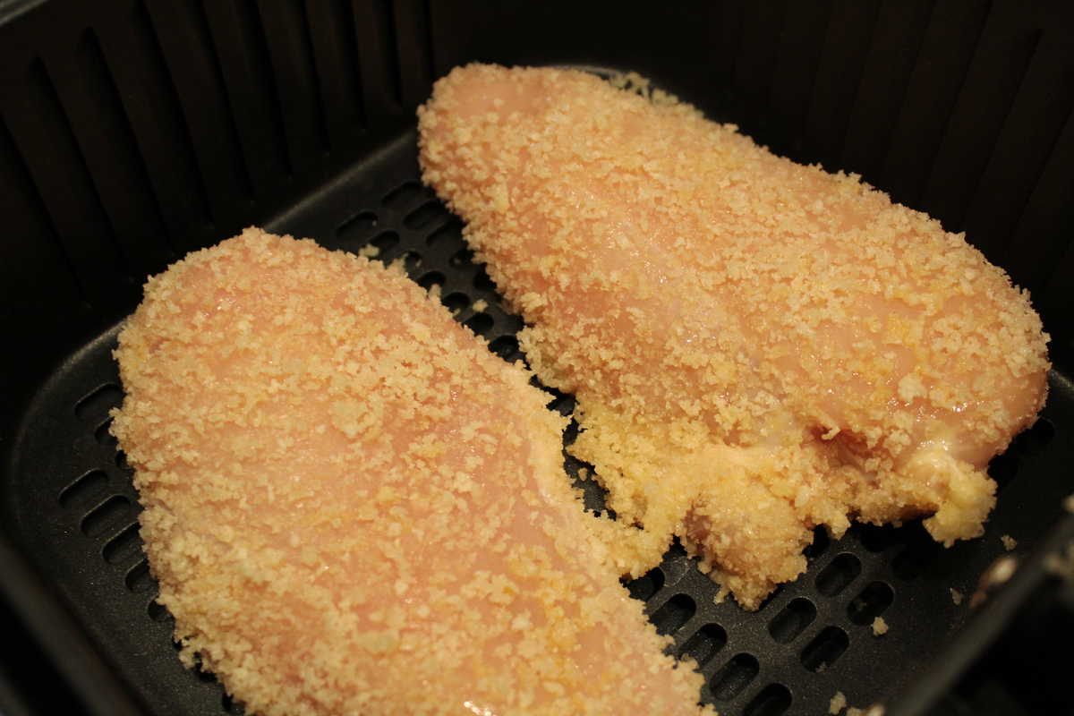 Place your chicken cutlets into the air fryer basket