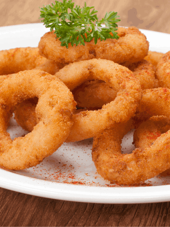 Air Fryer Nathan's Onion Rings Fork To Spoon