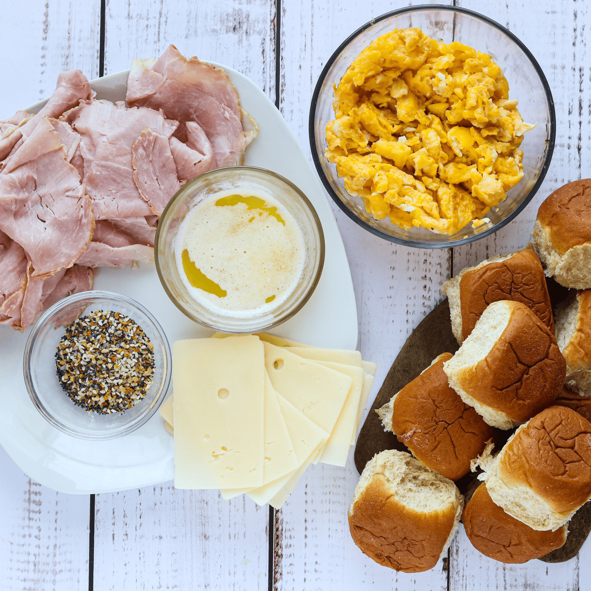 Ingredients Needed For Air Fryer Ham and Cheese Sliders