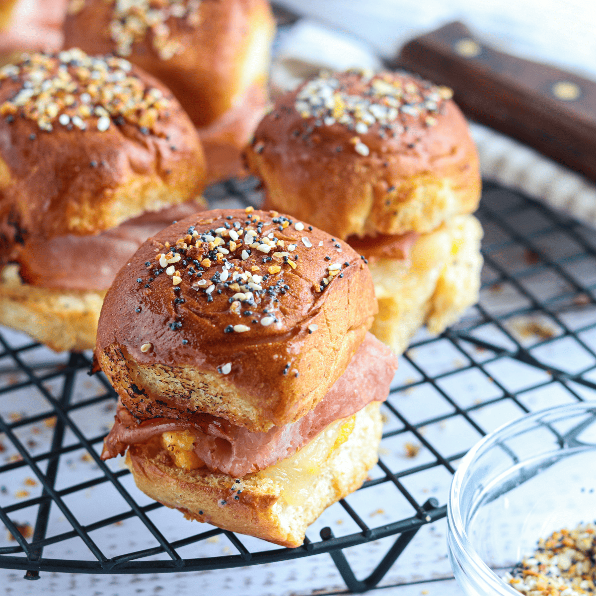 


air fryer ham and cheese sliders