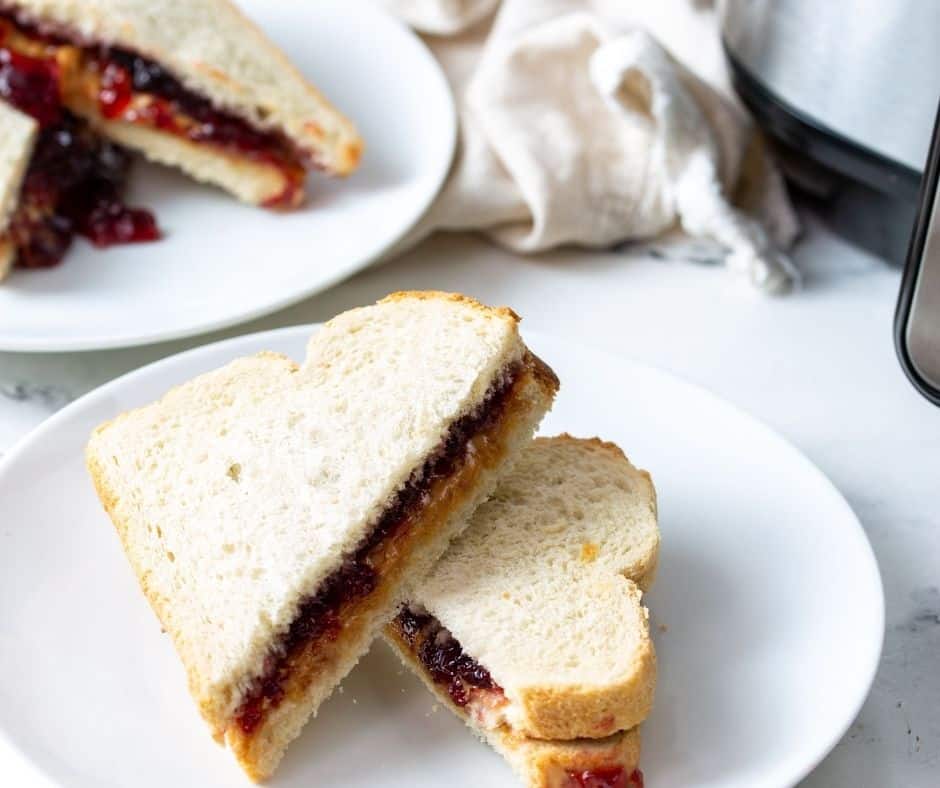 Air Fryer Peanut Butter & Jelly On Plate
