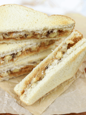 air fryer peanut butter and banana sandwich