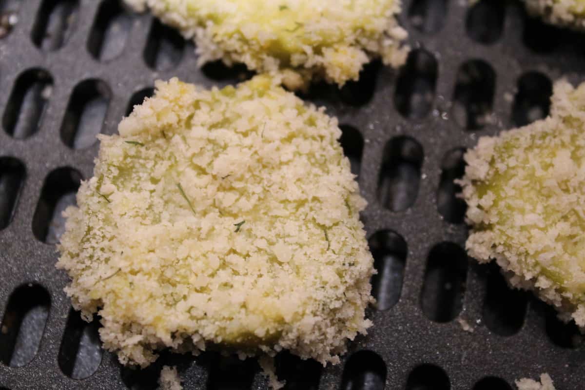 Air Fryer-Parmesan Dill Pickle Chips