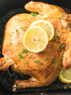 Air Fryer Whole Chicken with Lemon and Thyme