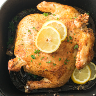 Air Fryer Whole Chicken with Lemon and Thyme